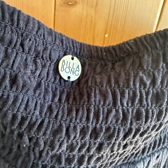 Billabong Womens Black High Low Dress Embroidered Strapless Boho Size Large NEW - Picture 13 of 16